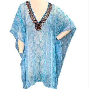 Sol & Mer Swimsuit Coverup Tunic Sequined Beaded One Size #90K